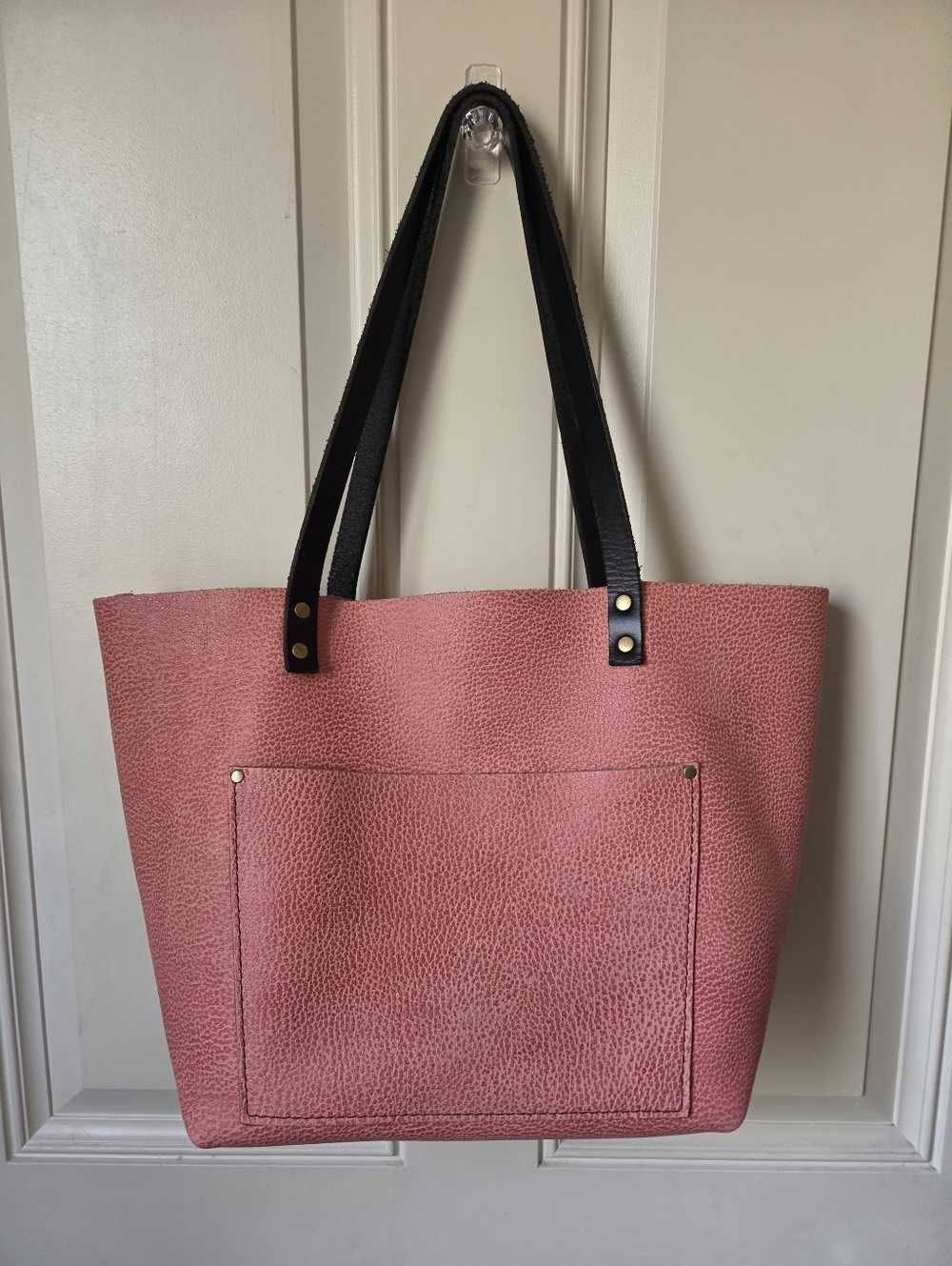 PORTLAND LEATHER GOODS LARGE "FLAMINGO" PINK TOTE BAG🩷🤎